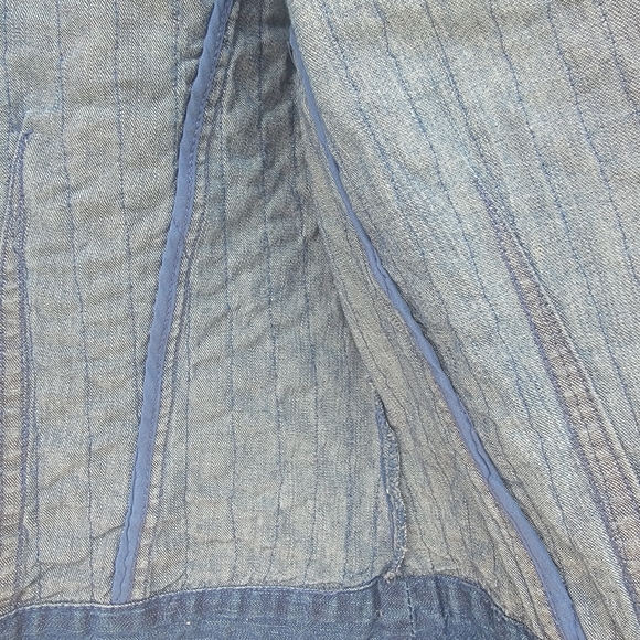 Chico's 100%cotton all sequins open front blue jean jacket size 1 Medium - Picture 15 of 16
